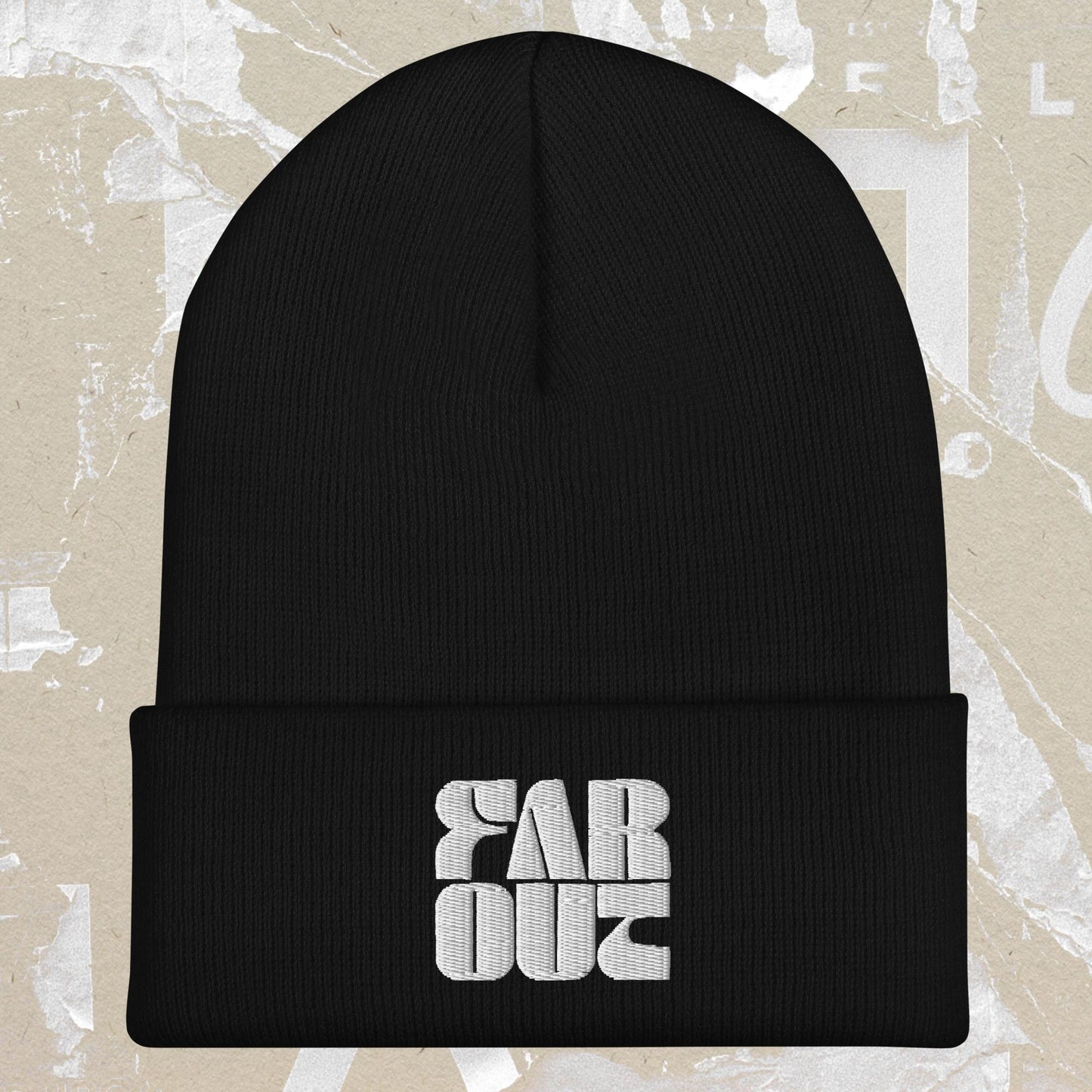 Far Out Wave Square Cuffed Beanie