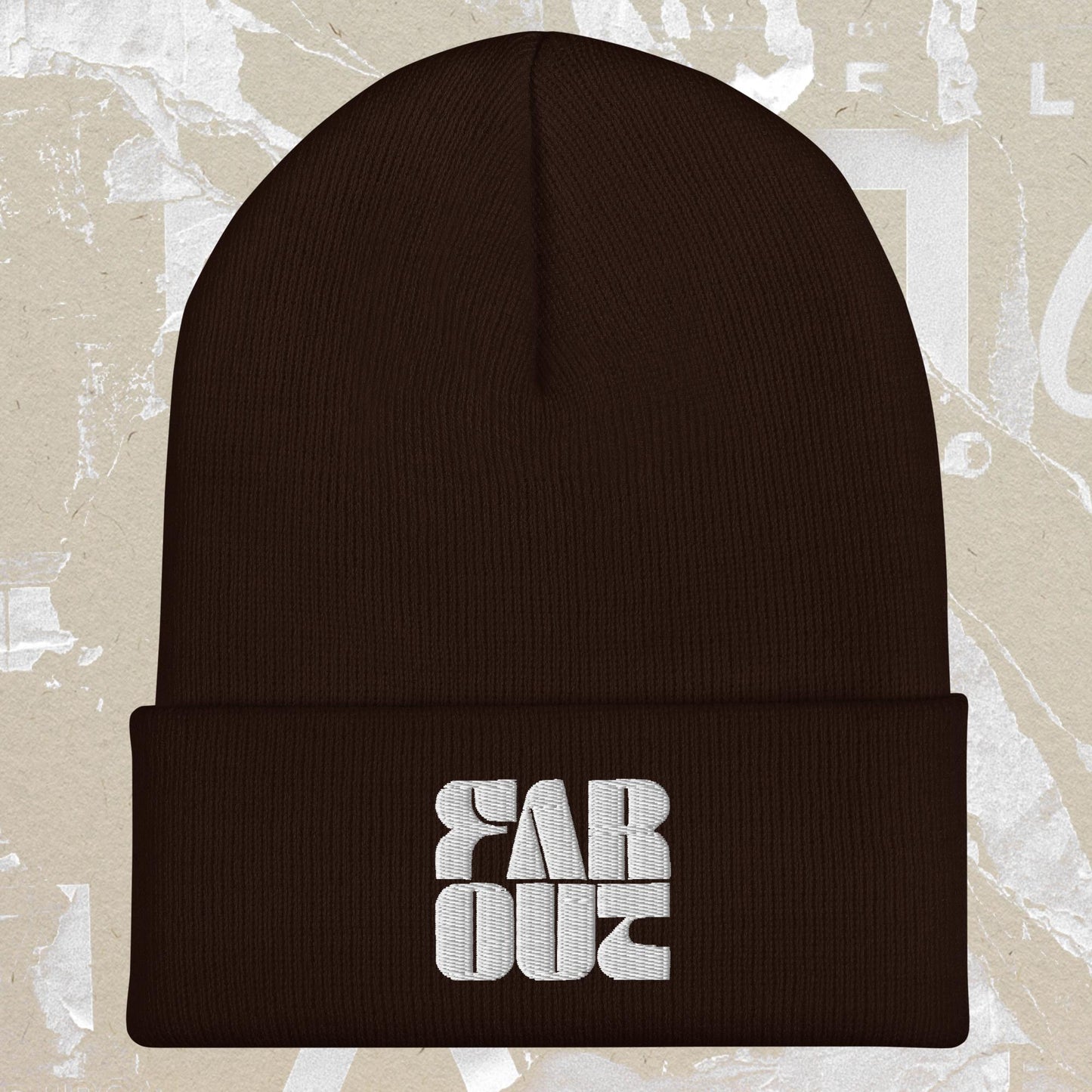 Far Out Wave Square Cuffed Beanie