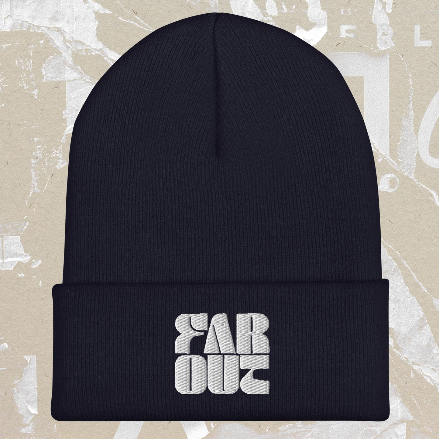 Far Out Wave Square Cuffed Beanie