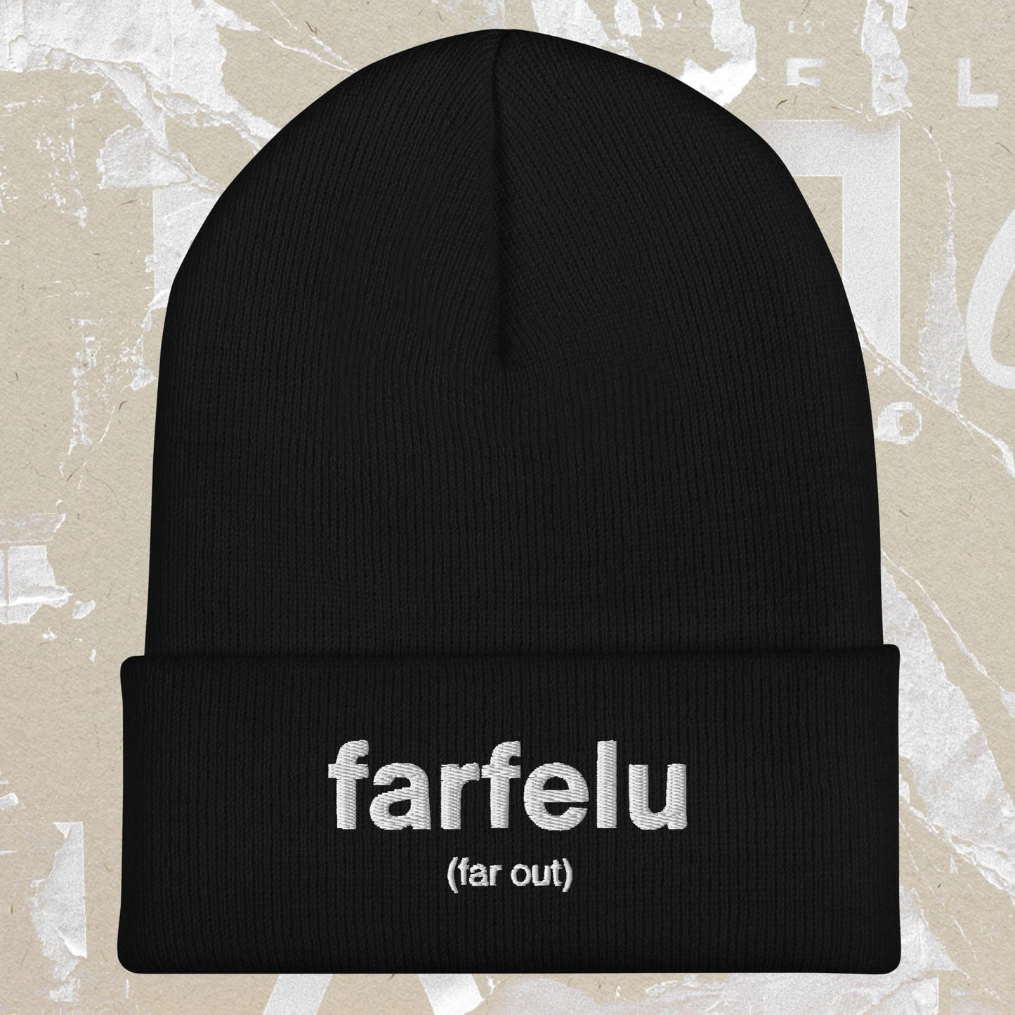 Far Out French Cuffed Beanie