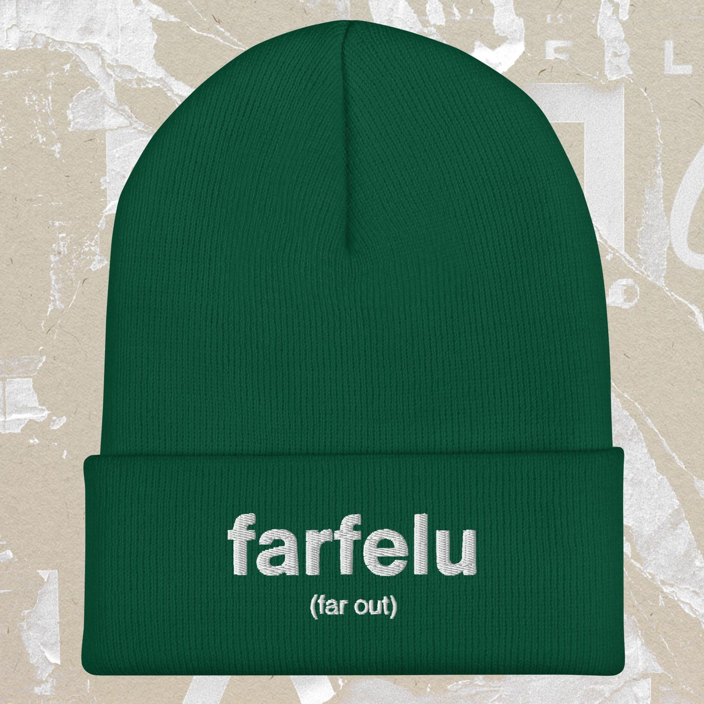 Far Out French Cuffed Beanie