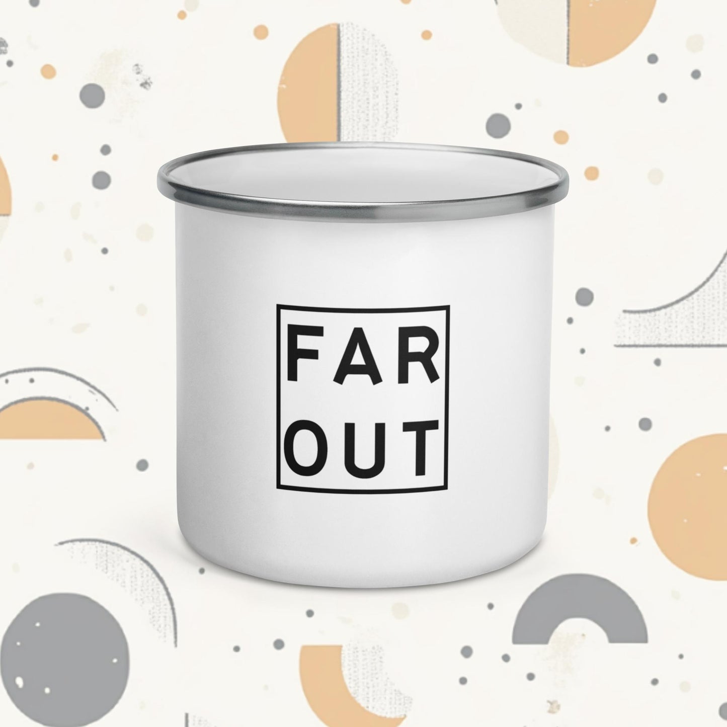 Far Out Enamel Camping Mug